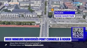 Rouen: deux mineurs renversés sur le pont Corneille, le conducteur en fuite
