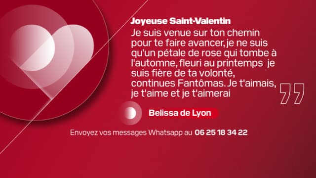 Message de Saint-Valentin, BFM LYON.