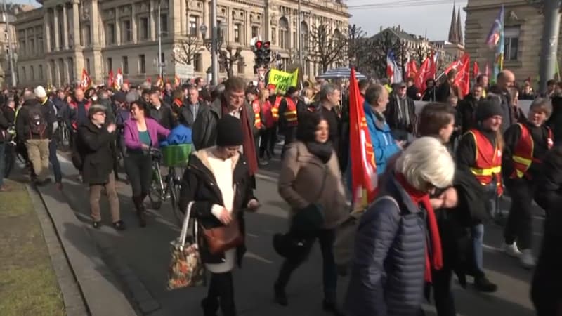Grève du 16 février: mobilisation en baisse à Strasbourg, la CGT annonce entre 8000 et 10.000 manifestants