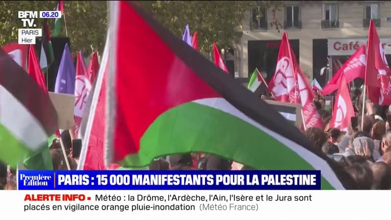 Manifestation en soutien aux Palestiniens: 15.000 personnes rassemblées à Paris dimanche selon la police
