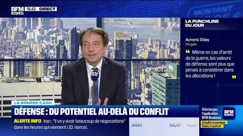 La bourse cash : "Même en cas d’arrêt de la guerre, les valeurs de défense sont plus que jamais à considérer dans les allocations" - 07/04