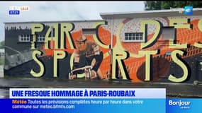 Une fresque hommage à Paris-Roubaix