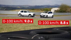 Sur le 0 à 100 km/h, la Up! GTI de 2017 fait un poil mieux que la Golf GTI de 1976.