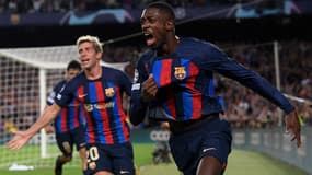 Ousmane Dembélé lors du match Barça-Inter, à Barcelone le 12 octobre 2022