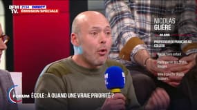 Nicolas (professeur): "Le métier est en train de crever, c'est un appel à tous les politiques"