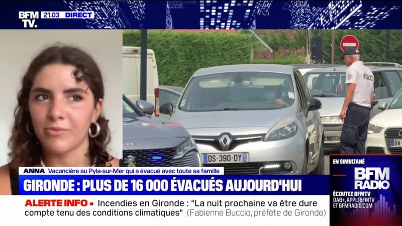 Incendies en Gironde: le témoignage d'une vacancière évacuée du Pyla-sur-Mer
