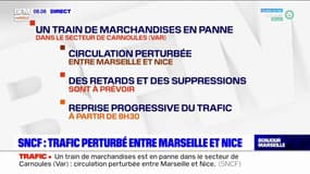 SNCF: trafic perturbé entre Marseille et Nice
