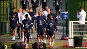 Les joueurs de l'équipe de France à Clairefontaine