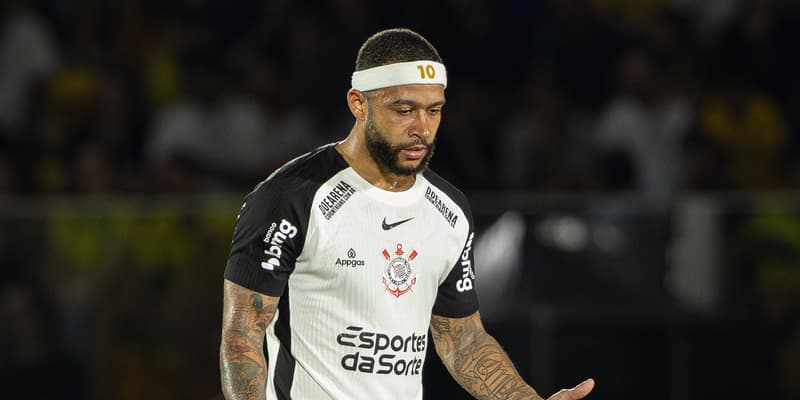 Memphis Depay lors du match Mirassol-Corinthians (2-1, championnat brésilien), le 10 mai 2025
