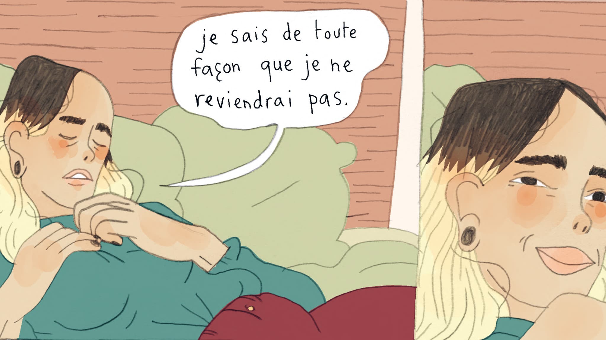 Une case de la BD "Adieu triste amour"