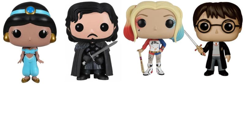 Jasmine, Jon Snow, Harley Quinn et Harry Potter en version Pop!