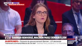 Aurore Bergé (EPR): "Il faut qu'il y ait des discussions (avec la gauche) mais c'est au nouveau Premier ministre de les mener"