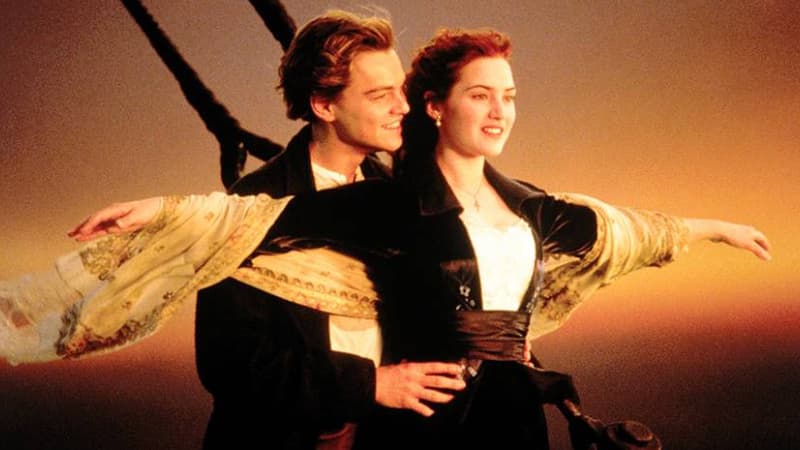 Leonardo DiCaprio et Kate Winslet dans "Titanic". 
