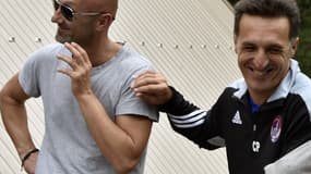 Le directeur général de Luzenac, Fabien Barthez, et l'entraîneur Claude Pelissier