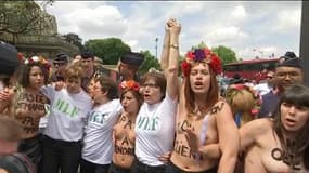 Les Femen et le MLF manifestent pour demander l’abolition de la prostitution