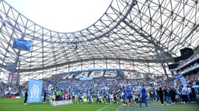 L'entrée des deux équipes au Vélodrome, le 8 octobre, avant le coup d'envoi du match contre Le Havre