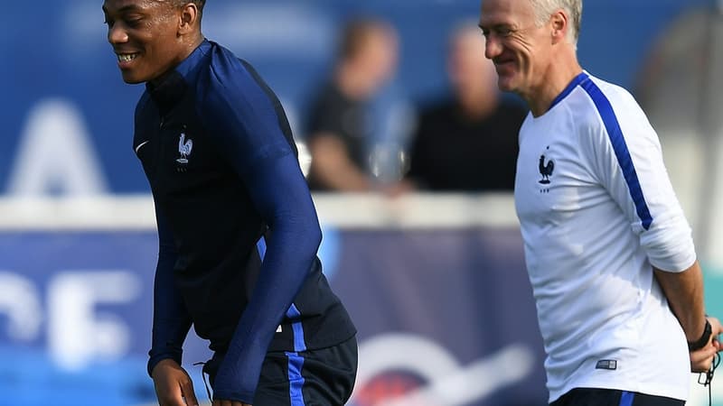 Anthony Martial et Didier Deschamps