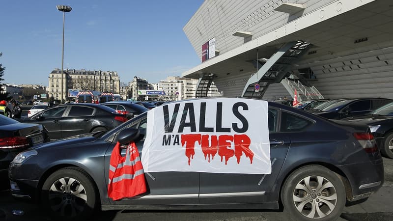 Des chauffeurs de VTC s'étaient mobilisés à Paris le 11 février 2016.