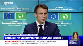 Emmanuel Macron sur la crise en Ukraine: "Nous appelons à la cessation des actes militaires et à la désescalade rapide"