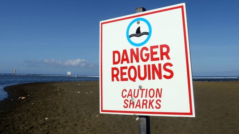 Panneau de prévention contre la baignade à La Réunion