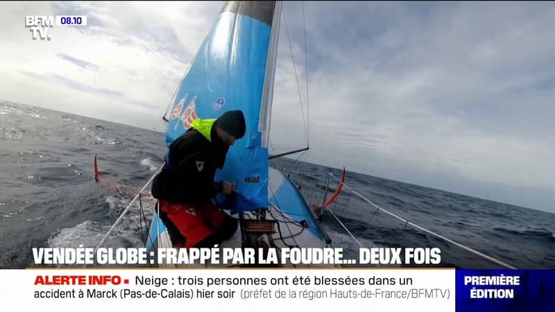 Vendée Globe: le skipper allemand Boris Herrmann frappé deux fois par la foudre