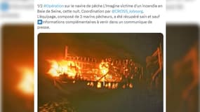 Un chalutier a coulé au large de Barfleur (Manche) en baie de Seine après un incendie dans la nuit de lundi 1er à ce mardi 2 avril 2024