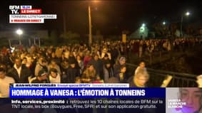 Une foule réunie à Tonneins, dans le Lot-et-Garonne, pour la marche blanche en hommage à Vanesa