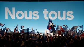 Emmanuel Macron devant ses militants, le 10 avril 2022