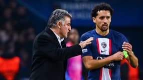 Christophe Galtier avec Marquinhos lors de PSG-Bayern