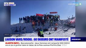 Hautes-Alpes: une soixantaine de skieurs ont manifesté pour l'ouverture de la liaison Vars-Risoul