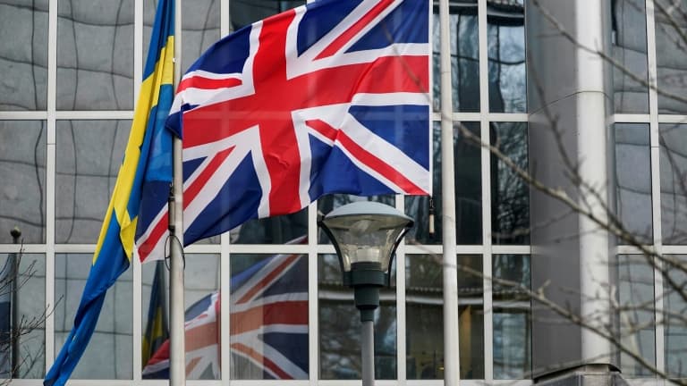 Le drapeau du Royaume-Uni devant le Parlement européen, le 31 janvier 2020 à Bruxelles (Photo d'illustration)