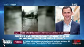 "La tempête en Corse a fait une dizaine de blessés dont un grave" annonce Gilles Simeon sur RMC.