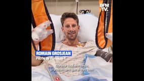Après son terrible accident, Romain Grosjean donne de ses nouvelles depuis son lit d'hôpital