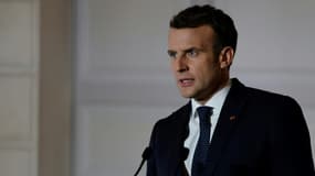 Le président Emmanuel Macron, le 25 février 2021 à l'Elysée, à Paris