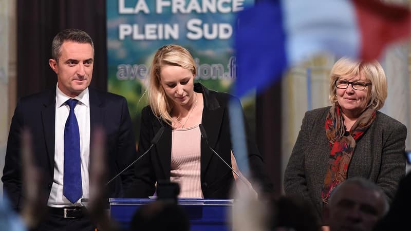 Marion Maréchal Le Pen s'adresse à ses militants après l'annonce des résultats du deuxième tour, et de sa défaite, à Marseille.