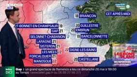 Météo Alpes du Sud: des risques d'orages dans les Alpes du Sud pour ce lundi, il fera 21°C à Sisteron 