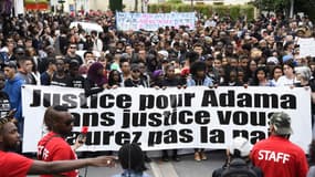 Marche organisée en mémoire d'Adama Traoré à Beaumont-sur-Oise, le 22 juillet 2017