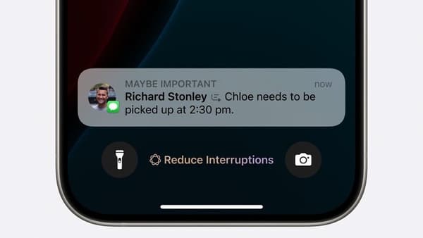 Réduction d'interruption sur iOS 18