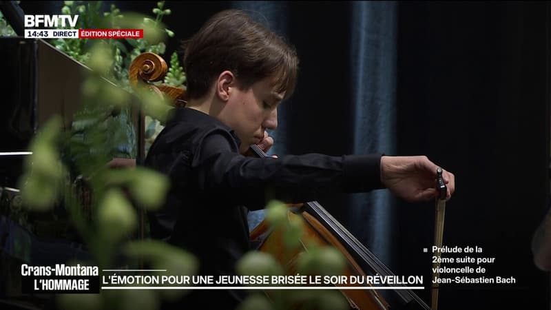 Hommage à Crans-Montana: Lyam Chenaux, un jeune violoncelliste de 16 ans, interprète le prélude de la 2ème suite pour violoncelle de Bach