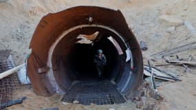 L'entrée d'un tunnel présenté par l'armée israélienne comme creusé par le Hamas, à Beit Hanoun, au nord-est de Gaza