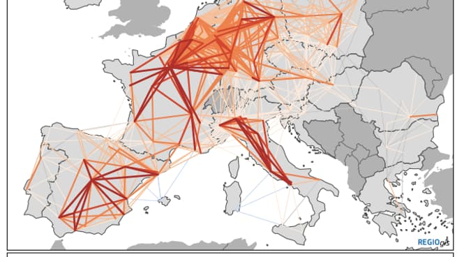 Vitesses moyennes des liaisons ferroviaires dans l'Union européenne (chiffres de 2019) Vitesses moyennes des liaisons ferroviaires dans l'Union européenne (chiffres de 2019)