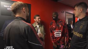 Jonathan Gradit et Seko Fofana dans les couloirs du Roazhon Park le 28 septembre 2025
