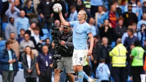 Erling Haaland après son triplé face à Manchester United, le 2 octobre.