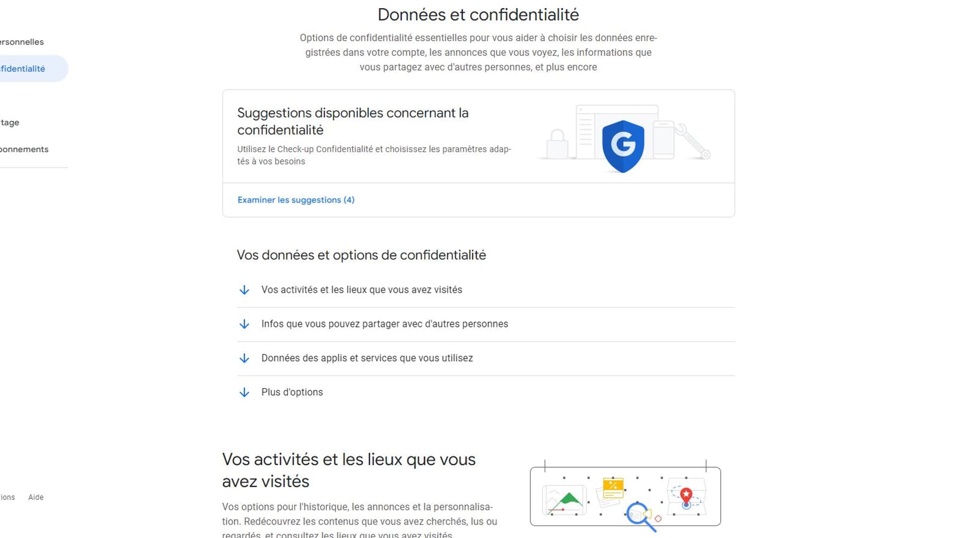 Capture données confidentialité Google
