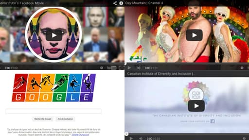 Les manifestatiosn de soutien aux homosexuel en Russie sont nombreux sur Internet jsute avant le début des Jeux olympiques de Sotchi.