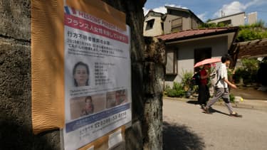 Un avis de recherche pour Tiphaine Véron, placardé à Nikko, et photographié le 23 août.