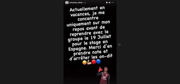 Anthony Lopes sur Instagram, le 9 juillet 2021