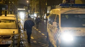 Intervention de la police à Molenbeek en Belgique le 14 janvier 2017.