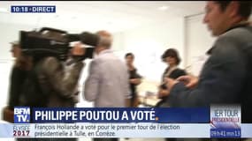 Philippe Poutou a voté à Bordeaux