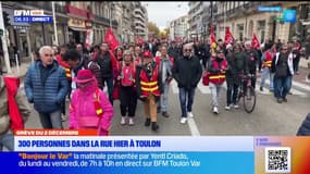 Grève du 2 décembre : 300 personnes dans la rue hier à Toulon 